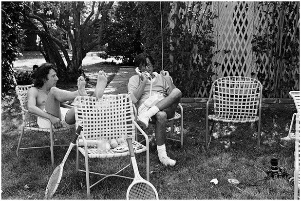 Дъстин Хофман и Робърт Еванс, Бевърли Хилс, Калифорния, 1977 година