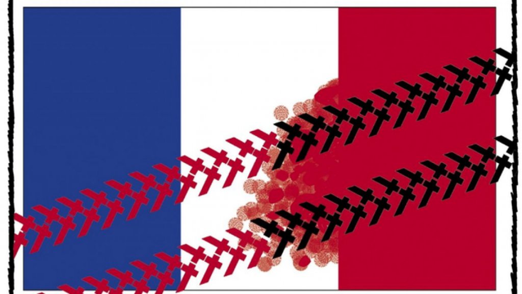 Канадското издание La Presse реагира на атаката с тази илюстрация 
