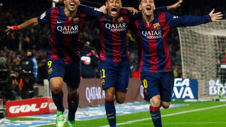 Май 2015: Меси оформи страховито трио в нападението на Барселона с Луис Суарес и Неймар, а тримата вкараха общо 122 гола през сезон 2014/15