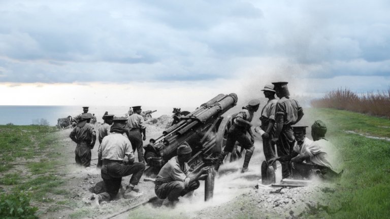 Кадър от сраженията през Първата световна война