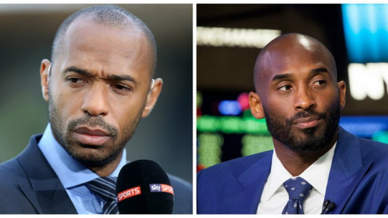 8. Тиери Анри/Кобе Брайън: Защото си го казаха в очите. Френската легенда на Арсенал директно попита бившия играч на ЛА Лейкърс кой е футболният му аналог, а Кобе посочи Тиери. Двамата притежават убийствен инстинкт, харизма, караща феновете да полудяват, и вродени лидерски качества. Както е видно, приличат си и визуално.