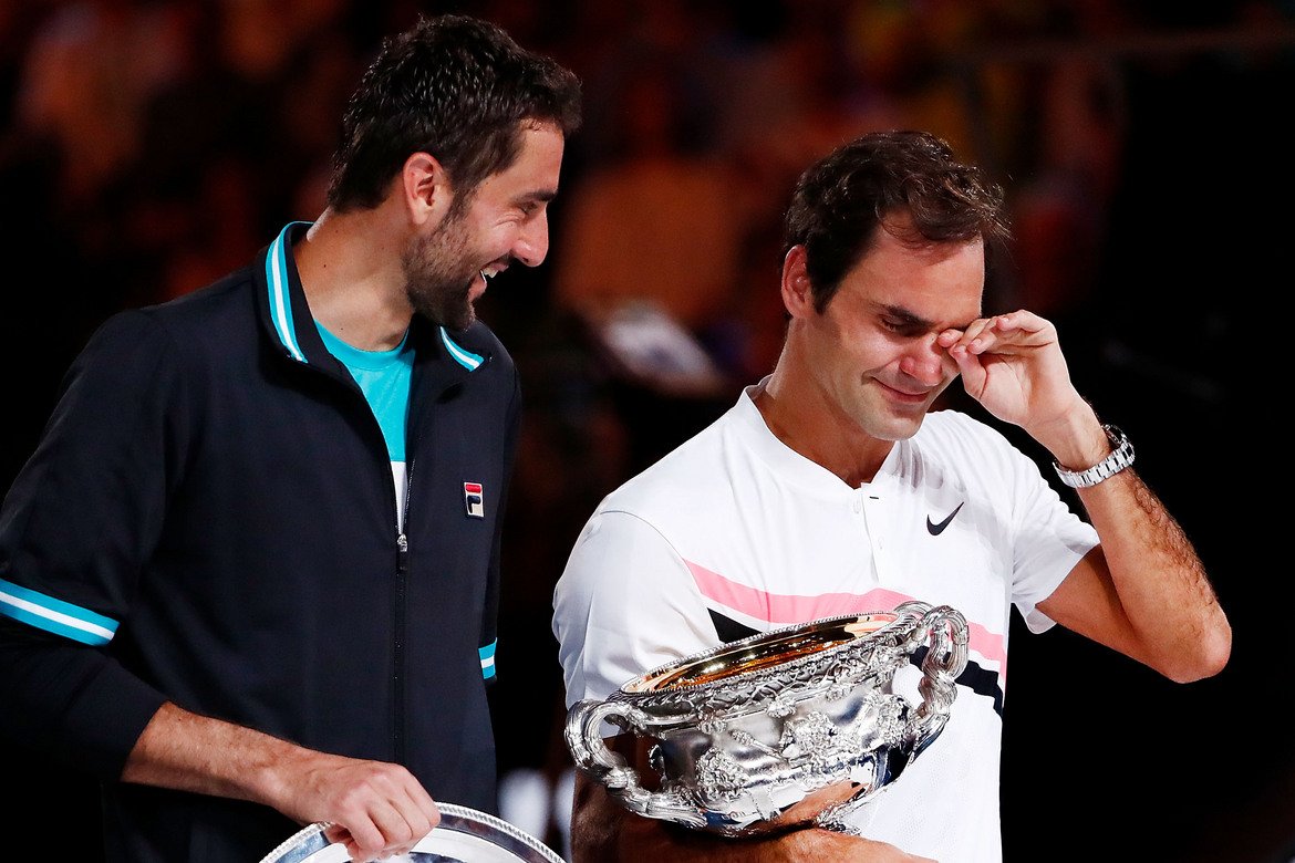 Роджър Федерер вдигна трофея от Australian Open за шести път през 2018 г. след петсетова победа над Марин Чилич. Хърватинът вярва, че той и съпругата му са му помогнали за това.