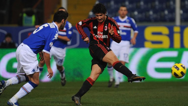 Два красиви гола на Алешандре Пато донесоха успех на Милан над Сампдория в четвъртфиналите на турнира за Купата на Италия