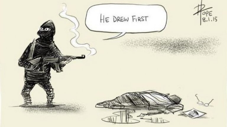 "Той започна пръв" - австралийският карикатурист Дейвид Поуп. 