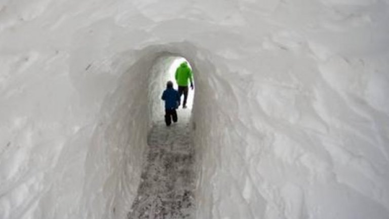 В натрупалия над метър и половина сняг, американците прокопават тунели, през които да карат колело. 
Когато велосипедистът Ари Голдбъргър открива, че любимият му маршрут е блокиран от гигантска купчина сняг, той и неговият приятел Шадрън Дейвис решават да вземат нещата в свои ръце.
"Транспортните власти блокираха достъпа до вело-алеята, когато почистваха паркинга. Решихме да направим нещо по въпроса!" пише той в описанието на това видео в Youtube.
15-метровият тунел бързо се превръща в туристическа атракция за градските велосипедисти... докато властите не се намесват и не разрушават тавана му, най-вероятно от съображения за безопасност.
За други снегът е начин да „разширят“ хола си, като прокопаят тунел направо през прозореца. 
