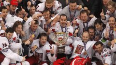 Чехите се радват след поредната победа над омразния отбор на Русия