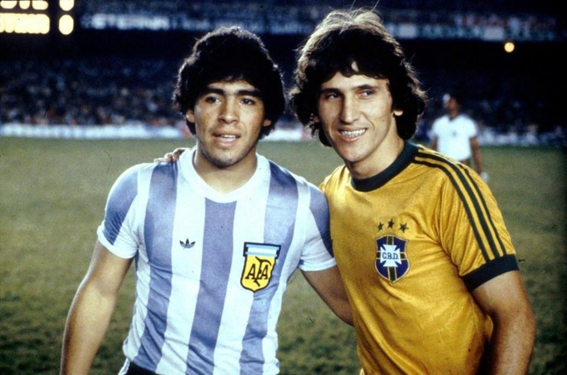 Зико и Марадона на Копа Америка 1979 г.