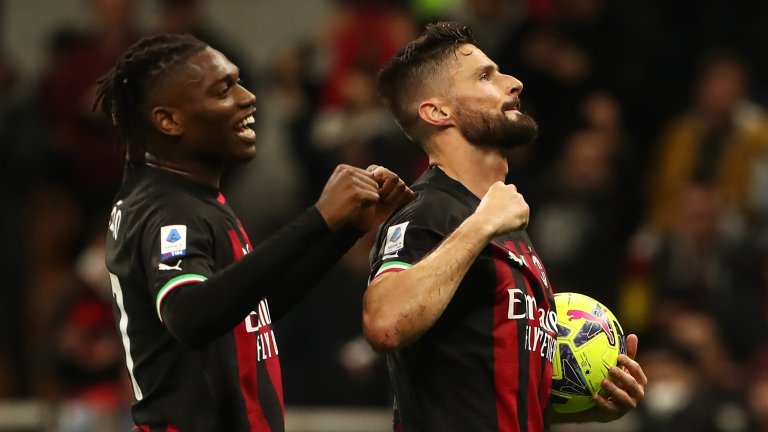 Милан загря за Юве с разгром, хеттрик на Жиру