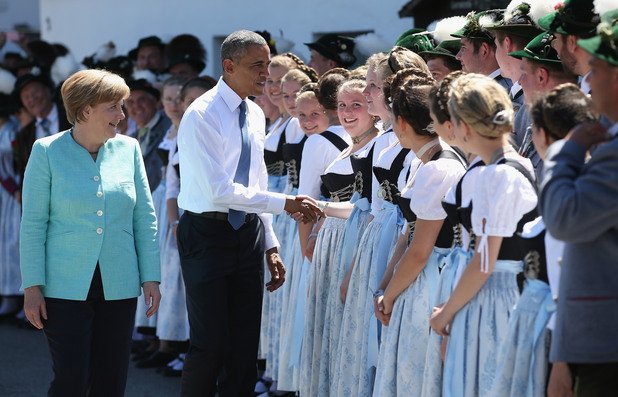 Посрещането на Барак Обама в Бавария