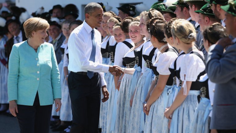 Посрещането на Барак Обама в Бавария