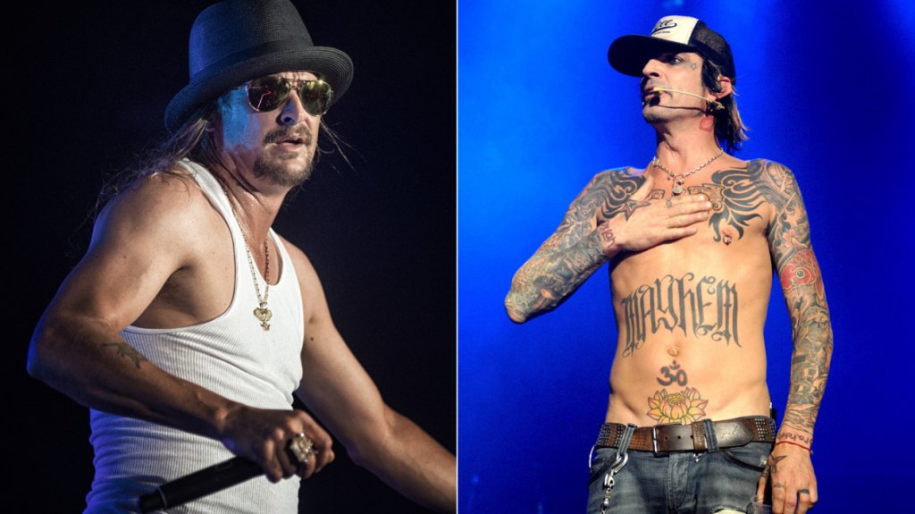 Кид Рок и Томи Лий
Музикалните награди на MTV и друг път са се оказвали бойно поле за разчистване на сметки между музиканти. Но най-нелепият случай е схватката между Кид Рок и барабаниста на Motley Crue Томи Лий. През 2007 г. Кид Рок се нахвърлил върху колегата си, защото го чул да казва нещо лошо за него и се наложила намесата на охраната. Въпросът е какво толкова делят двамата, а отговорът е всеизвестен – в различни периоди бяха женени за самата Памела Андерсън...