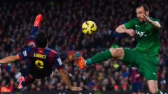Луис Суарес влезе като резерва и вкара петия гол за Барселона срещу Леванте