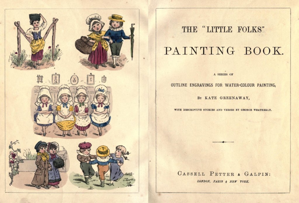 За първа книжка за оцветяване в света се приема английската "The "Little Folks" Painting Book", която излиза за първи път през 1879 година.
