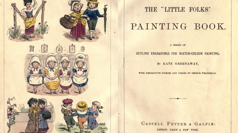 За първа книжка за оцветяване в света се приема английската "The "Little Folks" Painting Book", която излиза за първи път през 1879 година.