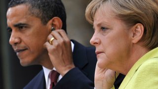 Image: Barack Obama, Angela Merkel