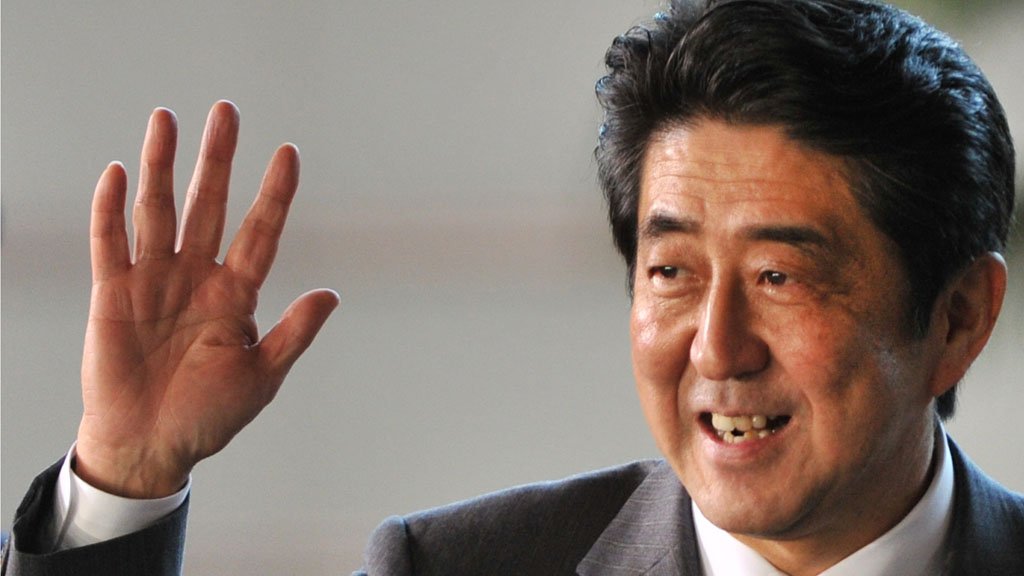 Shinzo Abe (C), electedd by the parliame