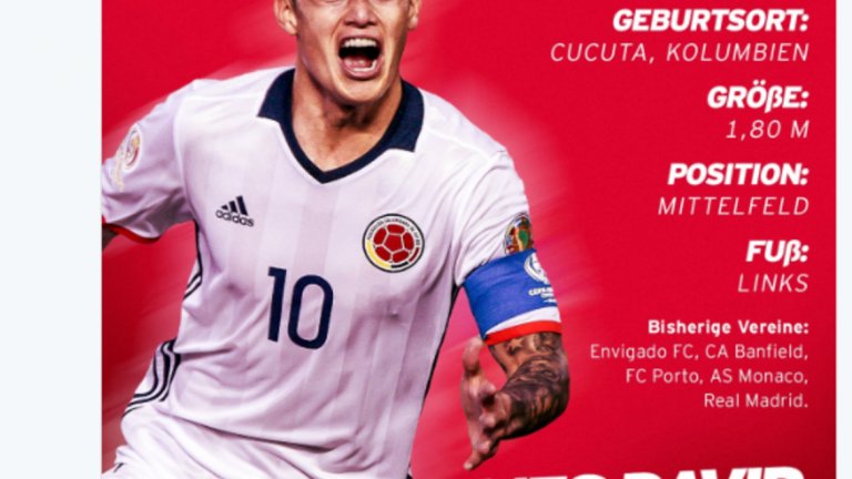 Байерн обърка името на Хамес при представянето