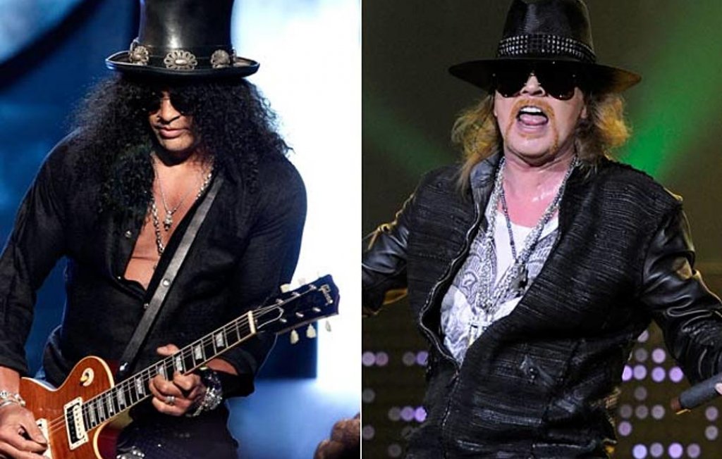 Аксел Роуз и Слаш
Класическият за рока сблъсък между китарист и вокалист доби болезнени размери в случая на неустоимите хулигани от Guns N’ Roses.
Според Слаш, той сам е напуснал групата през 1996-а, но Аксел твърди, че лично го уволнил, защото китаристът изгубил магията си.
Истината е, че конфликтите между тях не са били един и два, а тежките им характери са способни да превърнат всяко неразбирателство в скандал. В средата на 90-те вижданията им започнали да се различават твърде много и в чисто музикален план. 
Но бившият мениджър на Guns твърди, че началото на враждата било решението на Слаш да направи песен с Майкъл Джексън. Аксел бил сексуално тормозен от баща си на много ранна възраст и вярвал, че обвиненията в педофилия срещу Джексън са истина. Затова и не можел да приеме, че китаристът на групата му ще прави дует с такъв човек. Дълги години изглеждаше невъзможно Роуз да се помири със Слаш, но през 2016-а китаристът отново стана част от Guns N’ Roses.