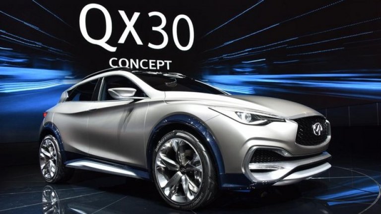 Infiniti QX30
Този концепт показва близкото бъдеще на марката в сегмента на компактните луксозни кросоувъри. За разлика от компанията-майка Nissan, Infiniti не може да поема рискове като Juke, което обяснява дизайна на QX30.