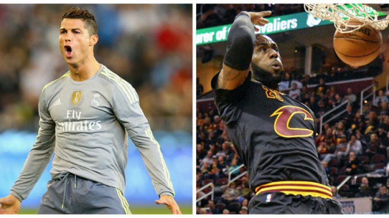 1. Кристиано Роналдо/Леброн Джеймс: Те са феноменални, а телата им сякаш са от стомана. Притежават вълчи глад за успех и себедоказване, тонове талант и безкраен арсенал от качества. Роналдо и Леброн символизират спортовете, в които се подвизават.