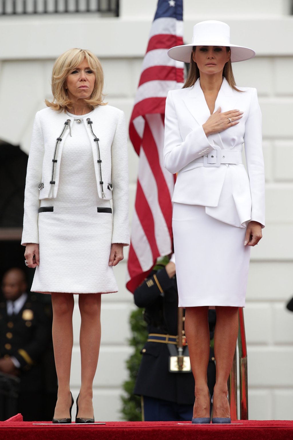 President Trump And First Lady Melania Trump Welcome President Macron And Mrs. Macron To The White House