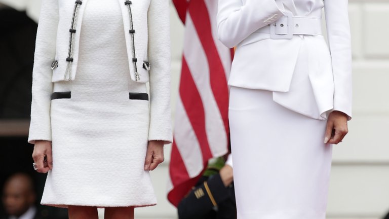 President Trump And First Lady Melania Trump Welcome President Macron And Mrs. Macron To The White House