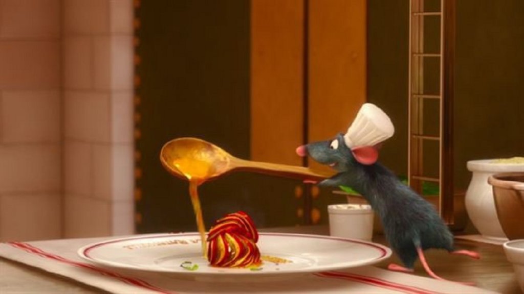 “Рататуи” (Ratatouille)
Главен герой и готвач в анимацията на “Дисни” с име на френско ястие е Реми - плъх с невероятен усет и талант за готвене, който обаче трудно намира път към кухнята заради факта, че е гризач. Но едно щастливо стечение на обстоятелствата му позволява да попадне в ресторанта на своя кумир - Огюст Густо - и да готви под шапката на момчето за всичко - Лингуини, докато не впечатли най-строгия кулинарен критик в Париж.