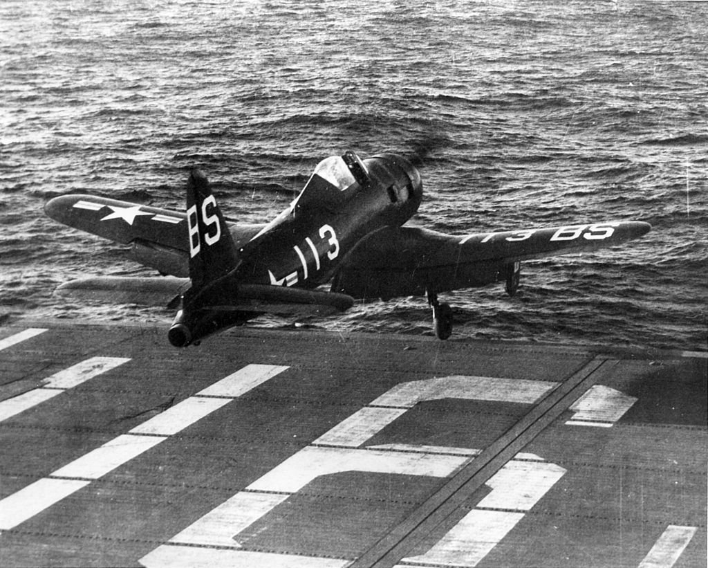 1024px-FR-1_launches_from_USS_Badoeng_Strait_1947
