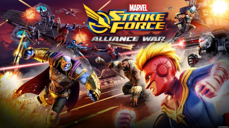 10.	MARVEL Strike Force
Година: 2018
Издател: FoxNext
Жанр: Отборен RPG
Формулата на играта е добре утвърдена в далечния Изток (Япония, Южна Корея) - сформиране на екип от персонажи от Marvel герои, които развиваш в продължение на играта. Целта на заглавието е събирането и тренирането на известните персонажи, така че да се превърнат в ефективен екип, който да се справи с космически и земни заплахи. Изключително кинематографична е - правена е в Лос Анджелис от екип от холивудски художници и визуален екип. Чувстваш се все едно участваш в един от Avenger-ите.
