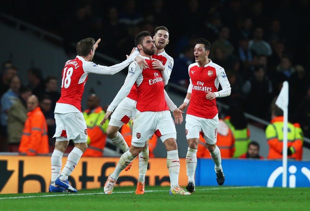 аарън рамзи,арсенал,висша лига,висша лига 17 2015,манчестър сити,месут йозил,оливие жиру