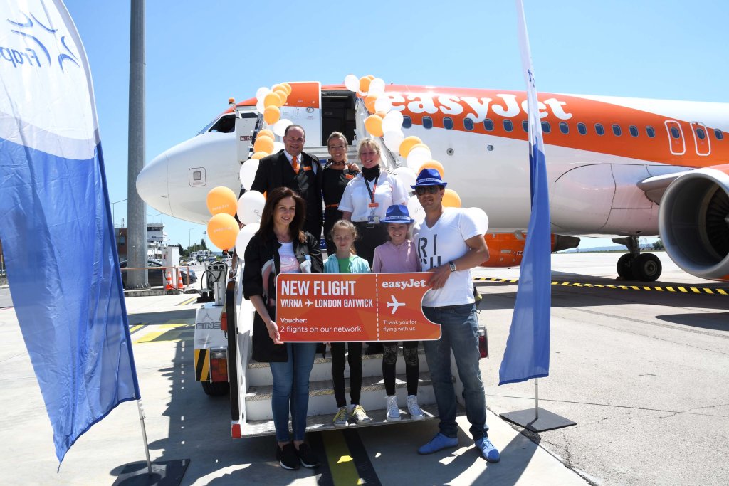 easyJet отпразнува своя първи полет от Варна