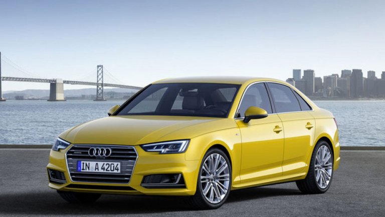 Audi A4
Дизайнът на петото поколение А4 е близък до този на неговия предшественик. Новите неща са повечето пространство в интериора, по-ефективните двигатели, а автомобилът е изграден на новата платформа на VW Group – MQB.