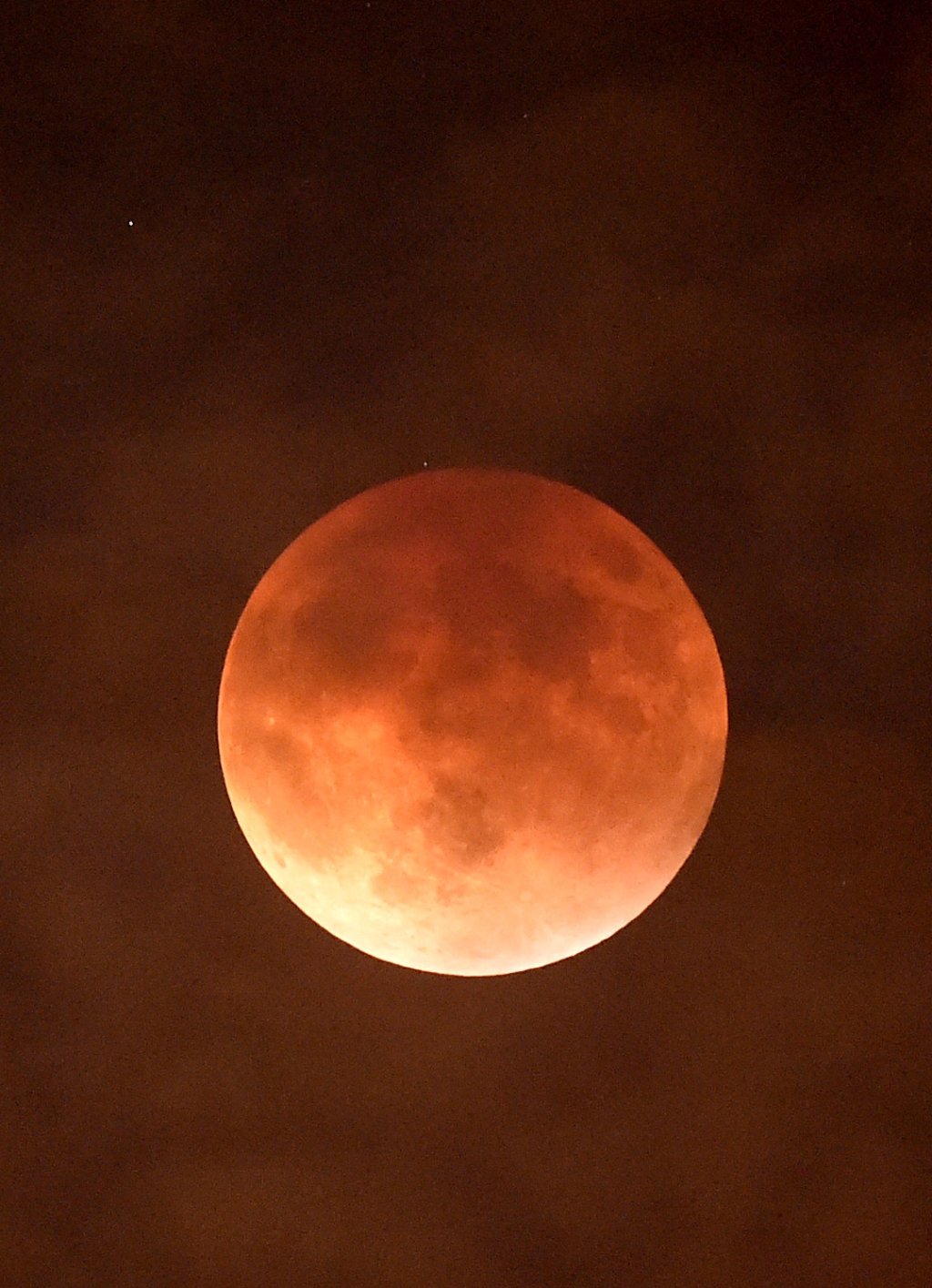 The 2015 blood moon is seen on September 27, 2015 in Burbank California.