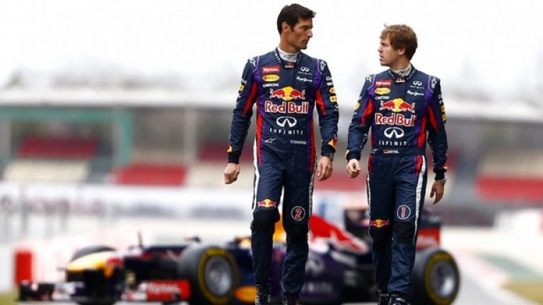 Себастиан Фетел - Марк Уебър
Двамата прекараха 5 години като съотборници в доминиращия отбор на Red Bull. Уебър имаше епизодични победи, но Фетел спечели 4 титли във Формула 1 в периода 2010-2013, а австралиецът - нито една.