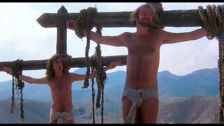 Monty Python - Always Look On The Bright Side Of Life ("Животът на Брайън")
Що се отнася до яки песни от филми, които носят специфично настроение, малко са тези, които могат да се мерят с Always Look On The Bright Side Of Life. Тя безспорно е великолепна, също както и самият филм "Животът на Браян".