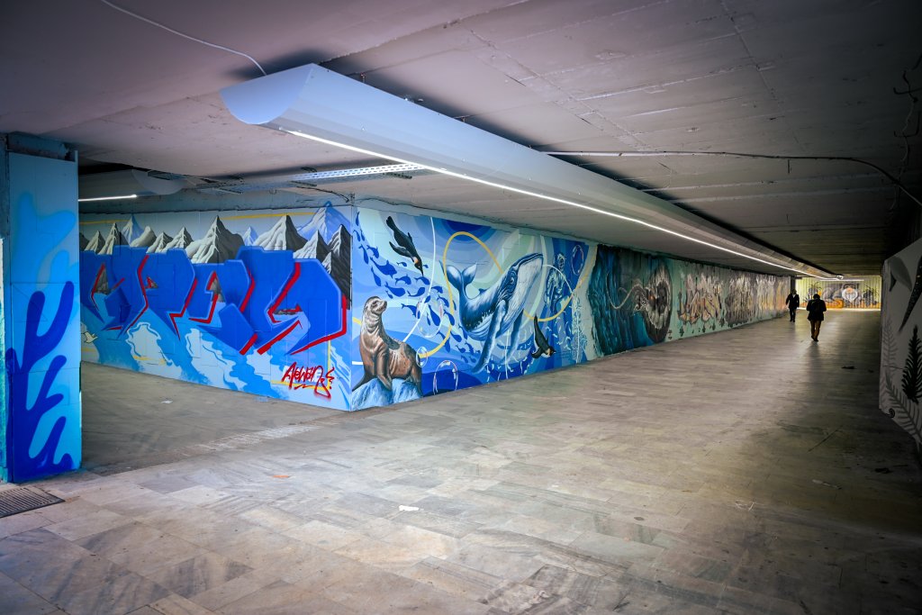 Арт графити украсиха обновен подлез на "Цариградско шосе" (СНИМКИ)