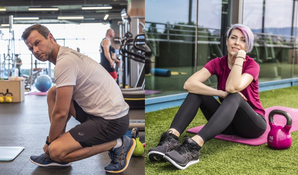 Актьорът Ненчо Балабанов и блогърката Адриана Ангелова-Адри тренират "като за световно" в кампанията на Webcafe.bg