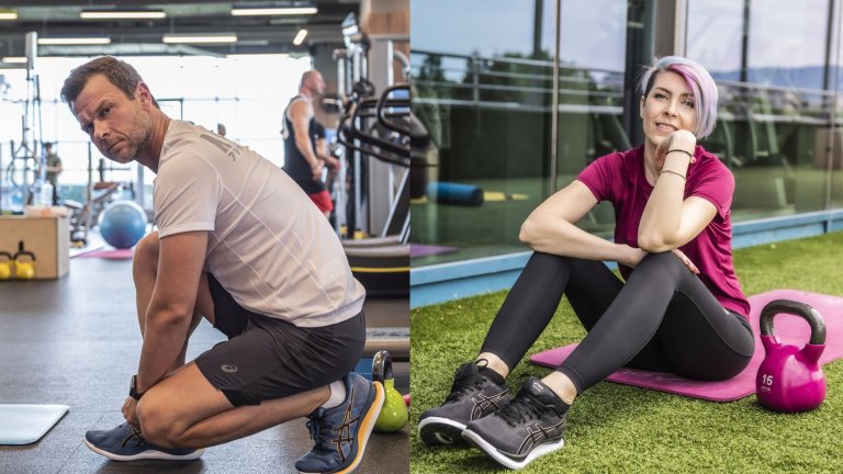 Актьорът Ненчо Балабанов и блогърката Адриана Ангелова-Адри тренират "като за световно" в кампанията на Webcafe.bg