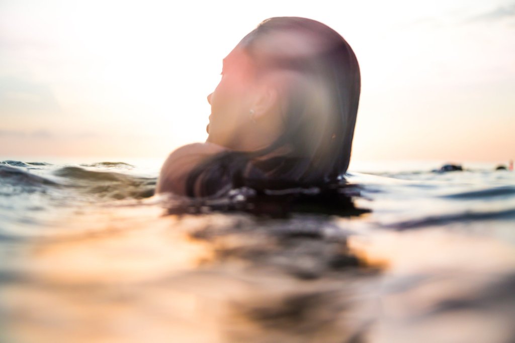 жена, море, плаж