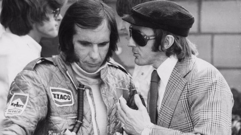 Двама от най-силните пилоти във Формула 1 през 70-те години: Емо и Джеки Стюърт