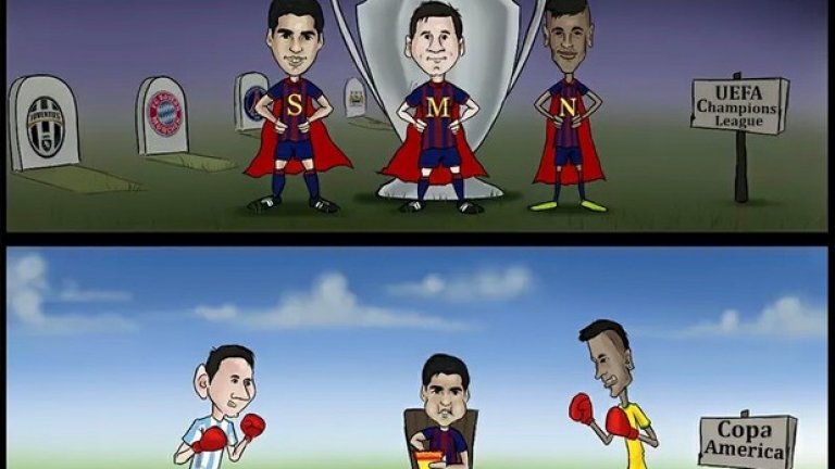 Приятели и партньори в Барселона и съперници на Копа Америка.
