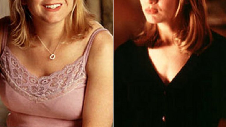Слабата Рене Зеуегер направи фурор с ролята си в "Дневникът на Бриджит Джоунс" през 2001 година, за която напълня до 59 кг. За сравнение - нейната роля в "Джери Макгуаър" от 1996 гоидна (дясно), когато тежи 49 кг. Тя печели номинация за най-добра актриса на Академията за "Дневника на Бриджит Джоунс"