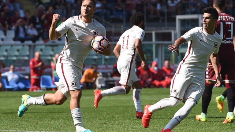 Франческо Тоти отбеляза гол №250 за Рома в Серия А при загубата с 1:3 от Торино