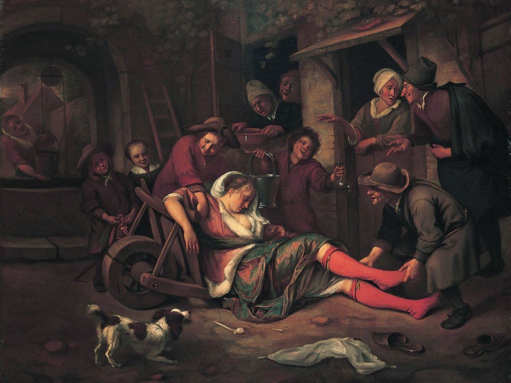 The_wine_is_a_mocker_1663-1664_Jan_Steen