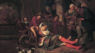 The_wine_is_a_mocker_1663-1664_Jan_Steen