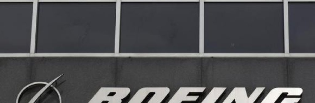 The Boeing logo is seen at their headquarters in Chicago