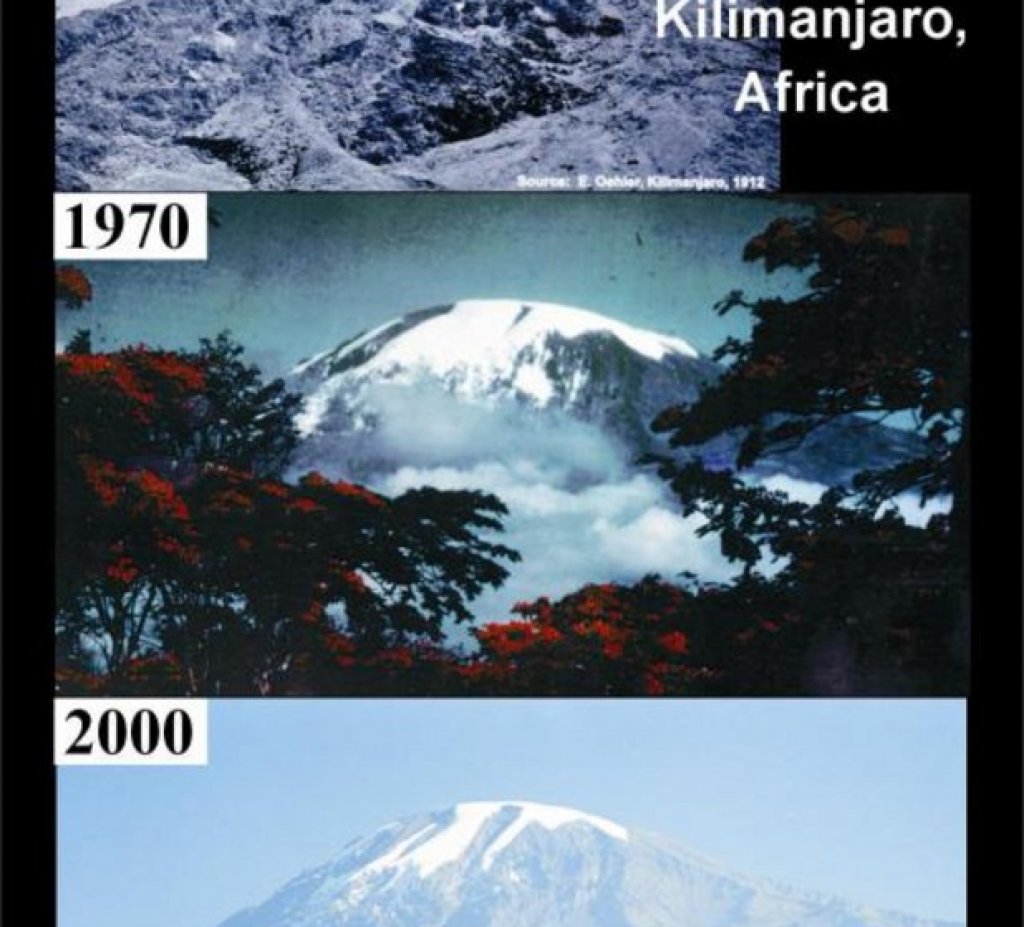 Килиманджаро е загубил около 80% от ледената си шапка само за век.