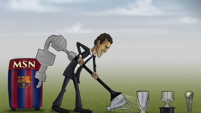 Луис Енрике разполага с мощна КУПОсмукачка "MSN", която с лекота "гълта" всички купи.