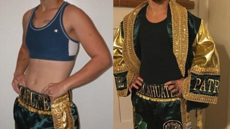 Вляво: все още като Патриша. Вдясно: вече като мъж през октомври 2016 г.