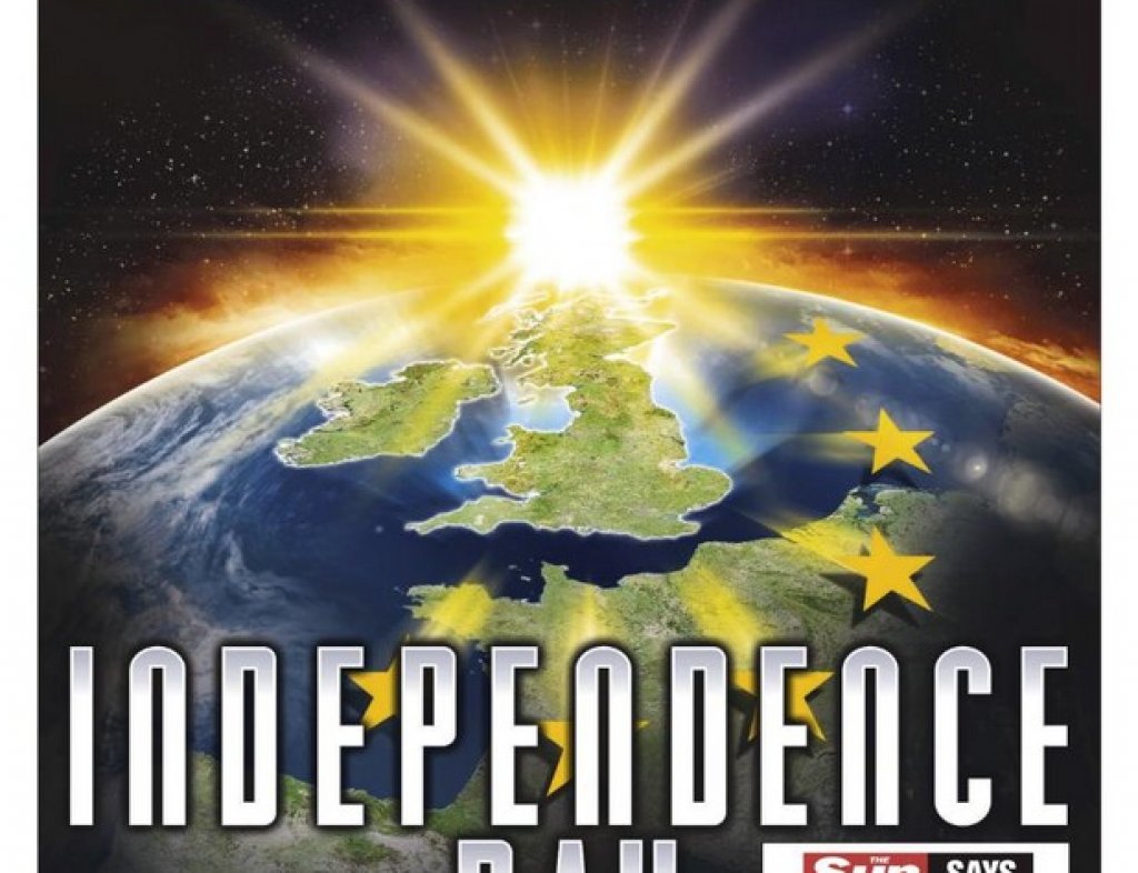 Таблоидът на Рупърт Мърдок Thе Sun подкрепя Brexit. Най-продаваният вестник във Острова излиза с първа страница, озаглавена "Денят на независимостта, възраждането на Великобритания". Преди десетина дни изданието зае позиция за напускане на Европейския съюз и призова читателите си да гласуват за Brexit.